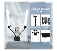 Doppio braccio LED Fill Light Studio fotografico Strisce lunghe Lampada ad anello LED con treppiede Schermo LCD 3200-5600K Illuminazione fotografica for selfie Per la fotografia in studio(Light Kit)