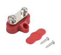 Doppio bullone di collegamento M6 Morsettiera per batteria Busbar 12-48V DC con design codificato a colori in ABS ignifugo e per auto marine per camper rimorchio industriale nero (rosso)
