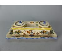 DOPPIO CALAMO 2 VASI STILE RINASCIMENTALE GIEN CERAMICA DOPPIA 124-2