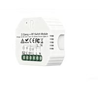 Doppio canale per mini WiFi per interruttore relè zigbee per app Tuya, per alexa per eco azionato vocale, supporta cablaggio a 1 e 2 vie per rinnovare gli interruttori della luce della parete della