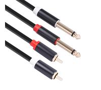 Doppio cavo adattatore da 6,35 mm TS maschio RCA per microfono multimediale audio cavo in PVC Jack MP3 Smartphone AUX Car Office Video