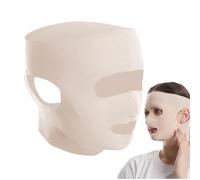 Doppio cinturino per riduttore - Sollevatura dimagrante a faccia piena, maschera per mento regolabile | Bandage trasparente elasticosa con scultura a V Adatta, tessuto che si avvicinava alla pelle per