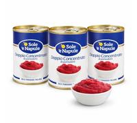 Doppio Concentrato di Pomodoro 3x140g - 100% Pomodoro Italiano - Rosso Deciso e Compatto Ideale per Arricchire Sughi, Pasta e Cucina - Confezione da 3 Lattine