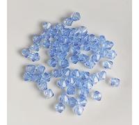 Doppio cono/bicone 6 mm, 80 pezzi, perline di cristallo allentate con foro, set da 100 pezzi, fai da te con foro ceco, sfaccettato per gioielli in acrilico, con borchie - blu, azzurro