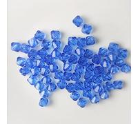 Doppio cono/Bicone 8 mm 80 pezzi - Perline di cristallo allentate con foro, set da 100 pezzi fai da te con foro ceco, perline sfaccettate in acrilico, per infilare borchie - blu, blu scuro 2