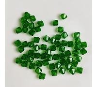 Doppio cono/Bicone 8 mm 80 pezzi - Perline di cristallo allentate con foro, set da 100 pezzi fai da te con foro ceco, perline sfaccettate in acrilico, per infilare borchie - verde, verde scuro
