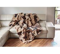 Doppio Copriletto Divano Coperta Toscana Lana Montone pelle di Pecora Tappeto