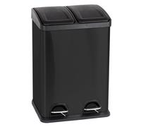 Doppio Cucina Bidone Spazzatura 2x20 Litro Nero Opaco Della Cestino Dei Rifiuti