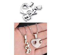 doppio Cuore Acciaio S. Steel Coppia Ciondoli collana uomo donna 10 model