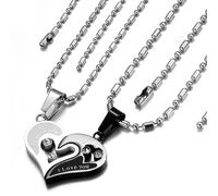 doppio Cuore Acciaio-Stainless Steel-Coppia Ciondoli uomo+donna SS/12