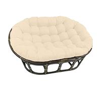Doppio cuscino per sedia Papasan, cuscino imbottito rotondo imbottito, cuscino per sedia nido d'uovo con cinghie di posizionamento, sedile imbottito antiscivolo lavabile per interni ed esterni (dimens