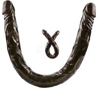 Doppio dildo XXL da 55 cm con struttura realistica di testa e vene - stimolazione anale e vaginale profonda - ideale per donne e coppie lesbiche - toy extra large per doppio piacere