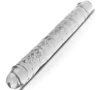 Doppio dildo XXL: Dildo trasparente doppio dildo per donne grande dildo lungo 30 cm big dildo lesbiche giocattoli sessuali realistici grandi doppi XXL big realistic D15-5