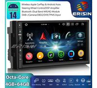 Doppio Din Android 14 Autoradio GPS Navi DAB+ CarPlay Wifi FM DSP OBD2 USB TPMS