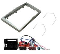 Doppio din Argento Facia Cavi Antenna Kit Adattatore per Opel Astra H Corsa D