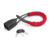 Doppio Dispositivo Antifurto per Auto Bloccasterzo per auto con attacco per cintura di sicurezza, corda in acciaio per camion, SUV, furgoni, camper, con 3 chiavi(Red)
