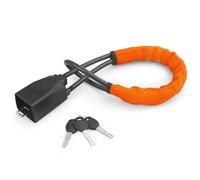 Doppio Dispositivo Antifurto per Auto Bloccasterzo per auto con attacco per cintura di sicurezza, corda in acciaio per camion, SUV, furgoni, camper, con 3 chiavi(Orange)