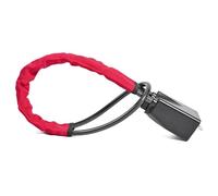 Doppio Dispositivo Antifurto per Auto Dispositivo antifurto con cavo in acciaio per volante dell'auto e fibbia della cintura di sicurezza(Red)