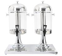 Doppio Distributore di Succhi di Frutta e Bibite Acciaio Inossidabile 2 x 8 L