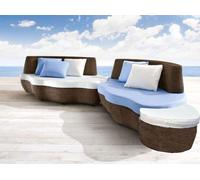 DOPPIO DIVANO SALOTTO ARREDO GIARDINO + CUSCINI + POUF