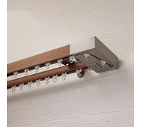 Doppio divisore per tenda da parete per soggiorno e camera da letto, effetto legno, bianco, 4 m, finitura in ottone, 3,1 m, elegante soluzione per la decorazione della casa.