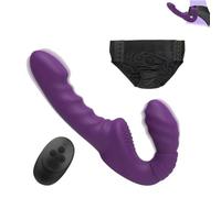 Doppio Fallo Indossabile Per Uomo Strapon. Anale. Mutanda Vibrante Doppia Penetrazione Cintura Con X Strap on Donne Coppie Donna Xxl Coppia Vibro Clitoride Vibrazione Realistico Piccolo,purple