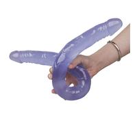 Doppio fallo XXL, classico, doppio piacere di penetrazione e stimolazione - prodotti di alta realtà per coppie lesbiche, morbidi falli anali in silicone e strumenti per la masturbazione(Blue)