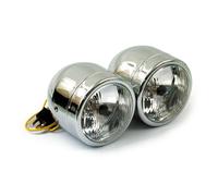 Doppio - Faro 4 " Cromo, per Harley - Davidson con E - Marchio di Controllo