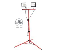 DOPPIO FARO DA LAVORO PORTATILE EDIL LED 2X50W FARETTO DA CANTIERE CON TREPPIEDE