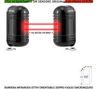 Doppio fascio Infrarossi Attivi Sensore Allarme Barriera 100/200 MT Ester/Intern