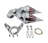 Doppio filtro per aria compatibile con Heritage Softail Deluxe Springer Softail Grasso Boy Dyna Wide Glide Glide Road Glide Road King Street Glide con CV Carb 5,9" foro di montaggio centrale cromato