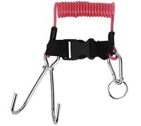 Doppio gancio della barriera in acciaio inossidabile con corda primaverile accessorio da immersione durevole per attività subacquee trasparente nero rosa blu (rosa trasparente)