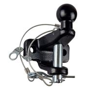 Doppio Gancio di Traino 50mm Sfera & 25mm Perno Resistente 3500kg Nero - Strada