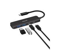 Doppio hub USB C USB A 3.0: Hub USB-C a 4 porte con 2* Type-C 3.0 e 2* USB-A 3.0, adattatore splitter USB portatile ultra sottile per laptop, PS5, unità flash, HDD, Xbox, stampante, mouse, tastiera