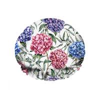 Doppio impermeabileCuffia da a da bagno Blu Viola Rosa Elegante Fiori Ramo Foglia Ortensia Riutilizzabile Moda Cappello da a per donna Bellezza, BathHair Spa, Home Hotel Travel Use