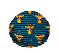 Doppio impermeabileCuffia da a da bagno Colori pastello Giraffa Simpatico cartone animato Linea blu Punto Riutilizzabile Moda Cappello da a per donna Bellezza, BathHair Spa, Home Hotel Tra