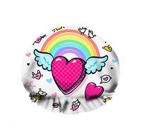 Doppio impermeabileCuffia da a da bagno Cuore alato Arcobaleno Stella Cartoon Fun Bubble Riutilizzabile Moda Cappello da a per donna Bellezza, BathHair Spa, Home Hotel Travel Use