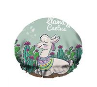 Doppio impermeabileCuffia da a da bagno Cuori di cactus dolci Simpatico sorriso d'amore Lama Cartone animato Riutilizzabile Moda Cappello da a per donna Bellezza, BathHair Spa, Home Hotel