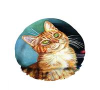 Doppio impermeabileCuffia da a da bagno Cute Ginger Cat Slant Head Ahead Look Beared Riutilizzabile Fashion Shower Hat For Women Beauty, BathHair Spa, Home Hotel Travel Use