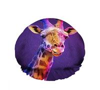 Doppio impermeabileCuffia da a da bagno Giraffa colorata Viola pastello Colorato Art Spot Horn Riutilizzabile Moda Cappello da a per donna Bellezza, BathHair Spa, Home Hotel Travel Use