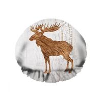 Doppio impermeabileCuffia da a da bagno Inverno Accogliente Natale Rosso plaid Elk Beauty Deer Riutilizzabile Moda Cappello da a per donna Bellezza, BathHair Spa, Home Hotel Travel Use