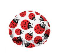 Doppio impermeabileCuffia da a da bagno Ladybug Black Dot Red Simpatico cartone animato Insetto Animale Riutilizzabile Moda Cappello da a per donna Bellezza, BathHair Spa, Home Hotel Trave