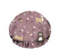 Doppio impermeabileCuffia da a da bagno Rabbi Caro orso Fauna selvatica Riccio Sika Fiori di primavera Riutilizzabile Moda Cappello da a per donna Bellezza, BathHair Spa, Home Hotel Travel