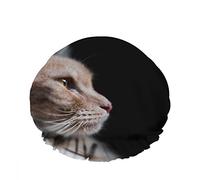 Doppio impermeabileCuffia da a da bagno Simpatico bellissimo gatto che guarda avanti Barba Sguardo Baffi Riutilizzabile Moda Cappello da a per donna Bellezza, BathHair Spa, Home Hotel Trav