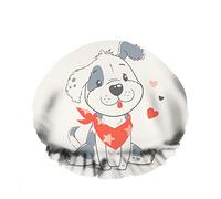 Doppio impermeabileCuffia da a da bagno Simpatico cane Cartone animato Stella Cuore Sciarpa rossa animale Riutilizzabile Moda Cappello da a per donna Bellezza, BathHair Spa, Home Hotel Tra