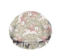 Doppio impermeabileCuffia da a da bagno Simpatico coniglietto da corsa Prato in fiore Coniglio Fiore di cartone animato Riutilizzabile Moda Cappello da a per le donne Bellezza, BathHair Sp