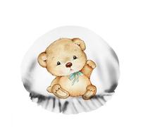 Doppio impermeabileCuffia da a da bagno Simpatico orsacchiotto Cartone animato Giocattolo Nastro blu Animale Riutilizzabile Moda Cappello da a Per le donne Bellezza, BathHair Spa, Home Hot