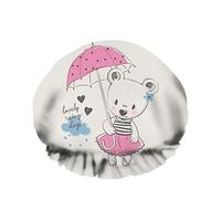 Doppio impermeabileCuffia da a da bagno Simpatico orso Ombrello Cartoon Rain Heart Cloud Flower Riutilizzabile Fashion Shower Hat For Women Beauty, BathHair Spa, Home Hotel Travel Use