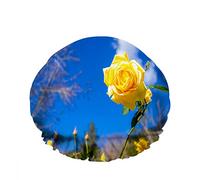 Doppio impermeabileCuffia da a da bagno Sunshine Rose gialle Giardino Beautiful Art Tree Cappello da a moda riutilizzabile per le donne Bellezza, BathHair Spa, Home Hotel Travel Use