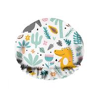 Doppio impermeabileCuffia da a da bagno Tropical Cute Elephant Coccodrillo Piante della giungla Foglia di scarabocchio Riutilizzabile Moda Cappello da a per le donne Bellezza, BathHair Spa